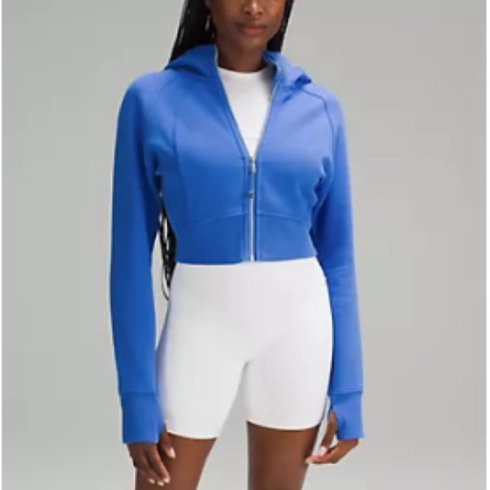 Scuba Full Zip Cropped Hoodie - Pipe Dream Blue
